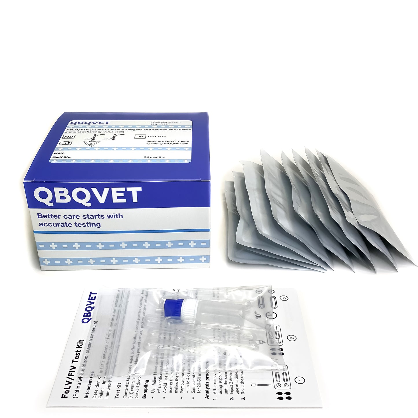 FeLV Ag / FIV Ab Combo Test - Feline Leukemia / Feline Immunodeficiency Virus Rapid Test Kit (for Cats)
